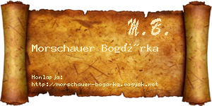 Morschauer Bogárka névjegykártya